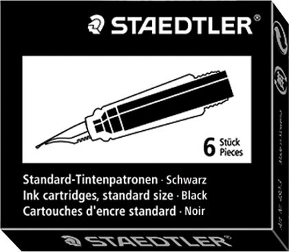 Bläckpatron Staedtler svart 6 st/fp