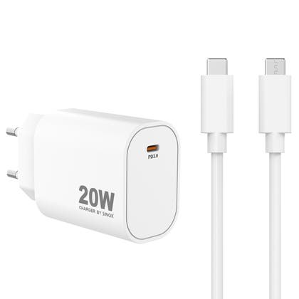 USB-C laddare 20W + USB-C-kabel Sinox