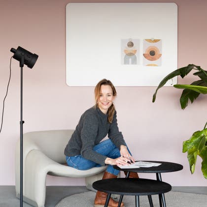 Glastavla matt rundade hörn 90x120 cm warm grey