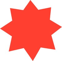 Stjärna 350 mm flour röd 25 st/fp