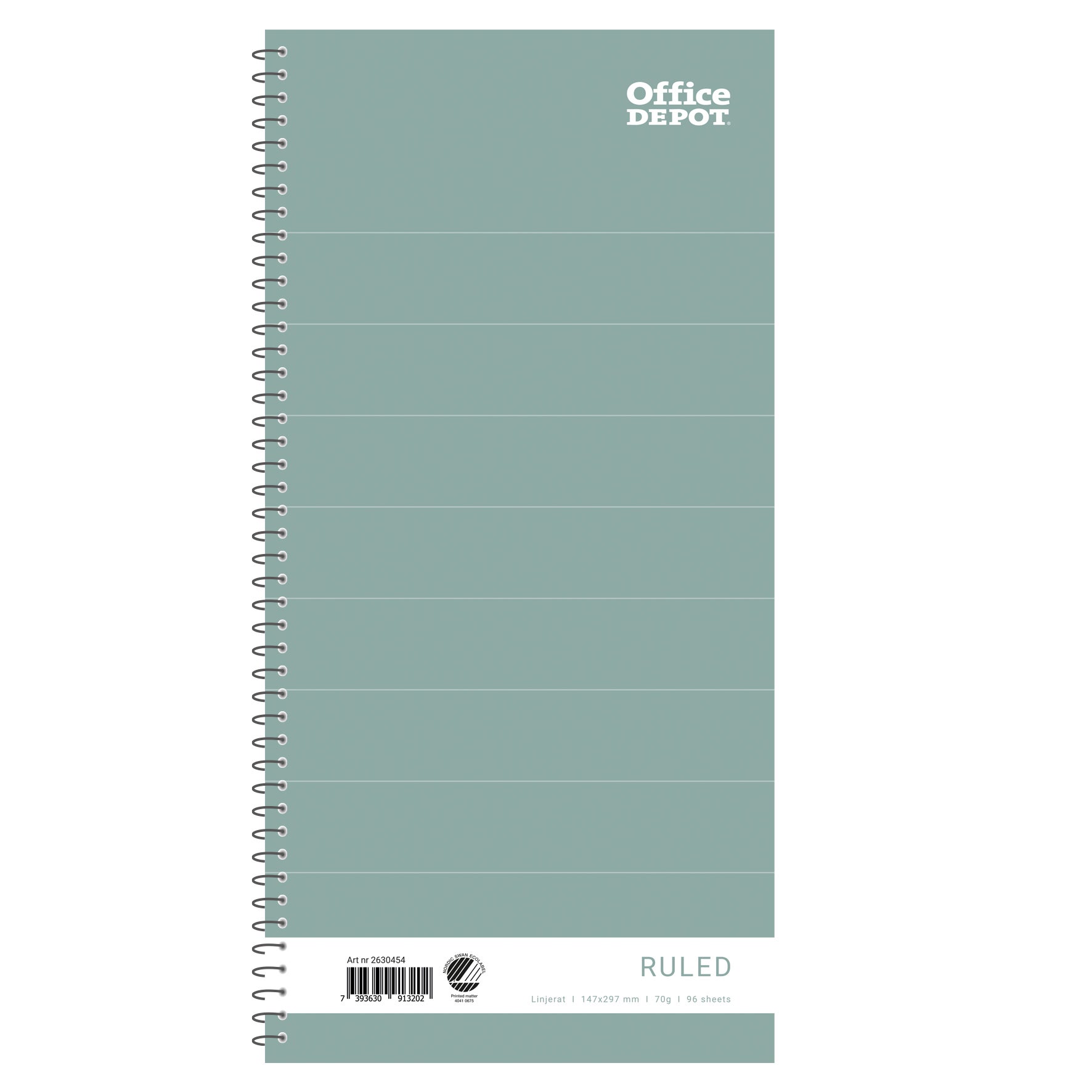 Spiralkladd Office Depot Plus 147×297mm  96blad linjerat