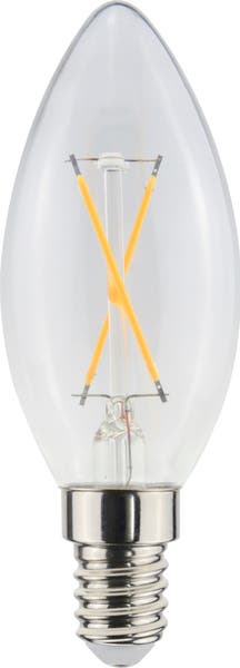 LED Filament Airam E14 kron 1W klar 90lm mycket varmvit