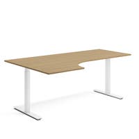 Skrivbord vänster 800 x 2000 mm Ek/Vit