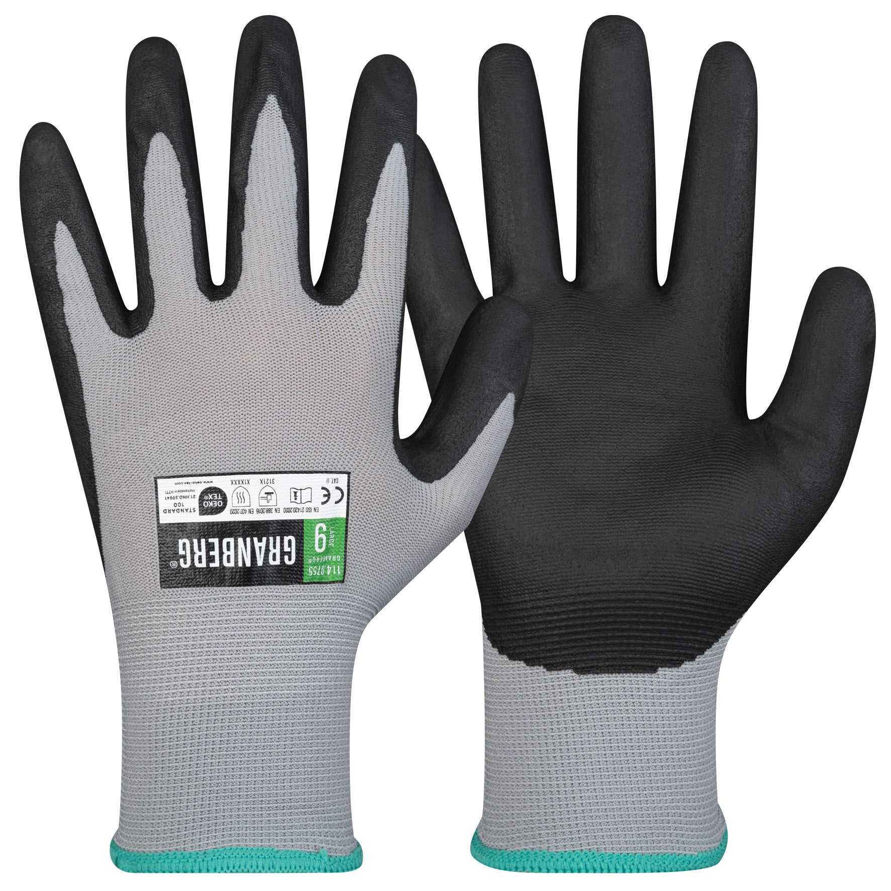 Montagehandske Nylon/Nitril 0755 grå/svart