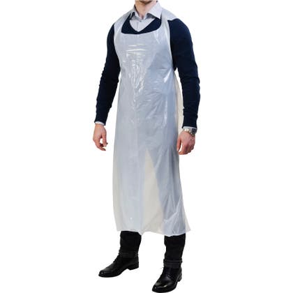 Engångsförkläde på rulle transparent 50-pack