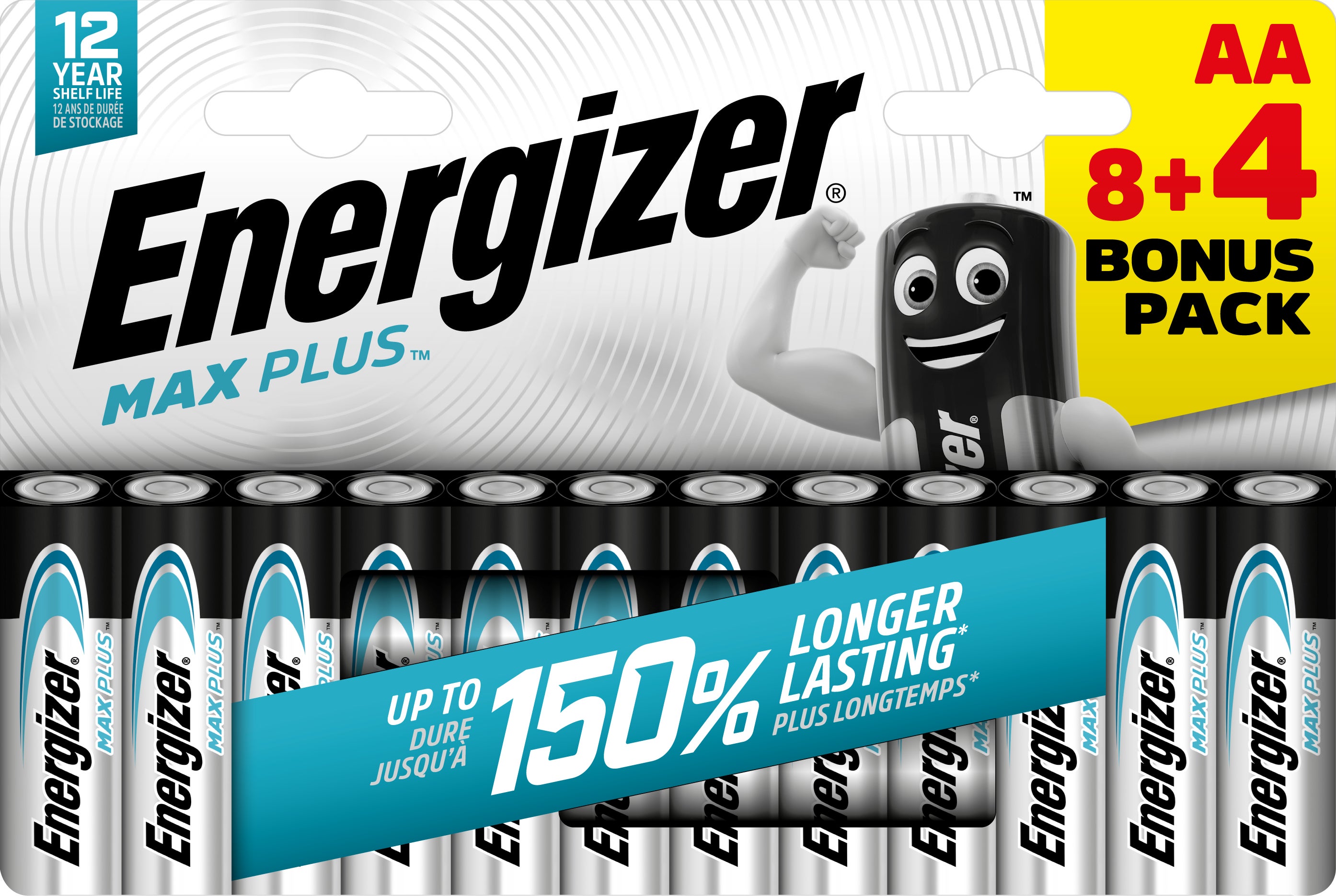 Energizer Batteri Max Plus Alkaliskt AA LR6 12-pack