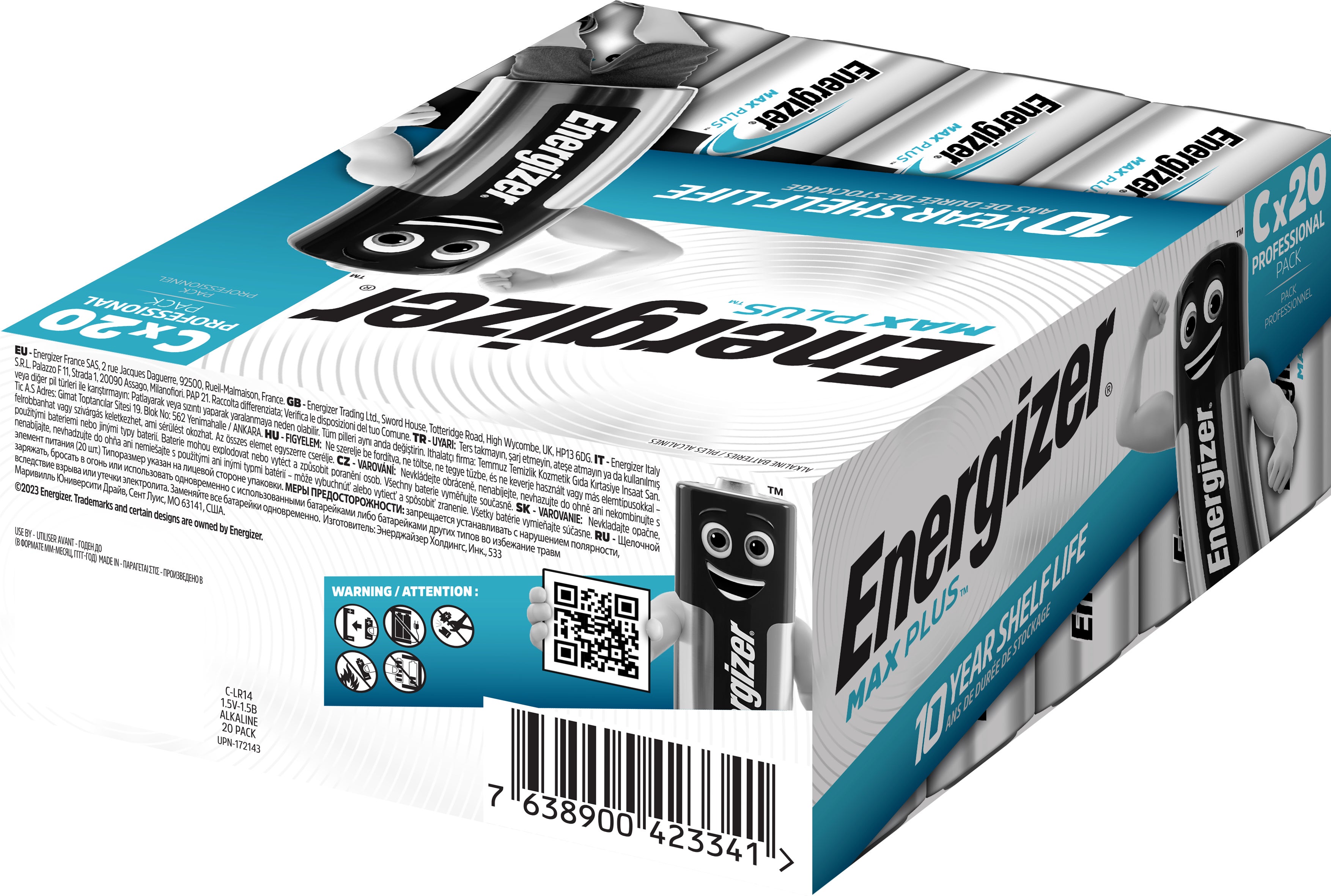 Batteri Max Plus Alkaliskt C LR14 Energizer 20-pack