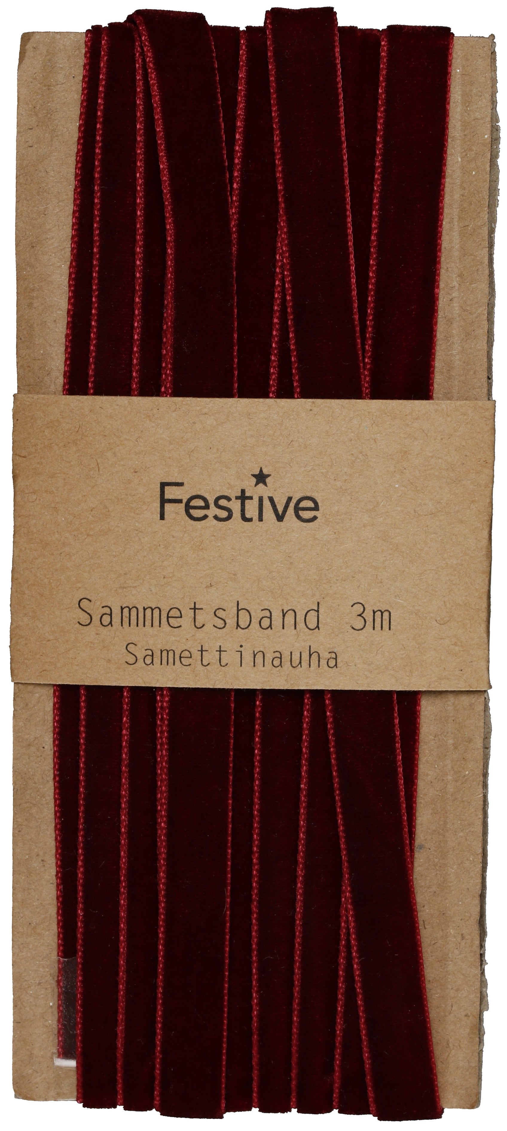 Sammetsband 3m vinröd