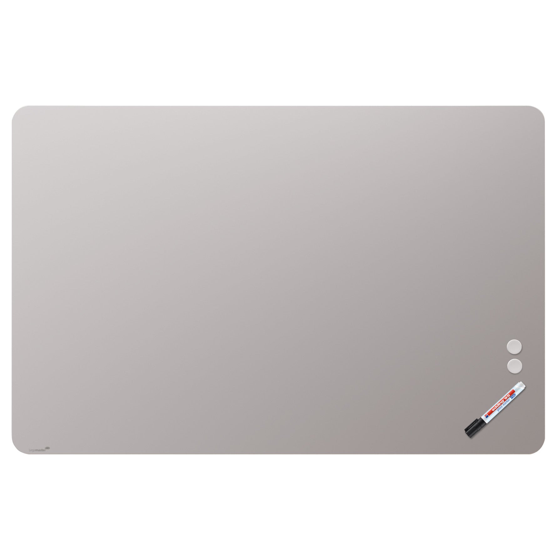 Glastavla matt rundade hörn 100x150 cm warm grey