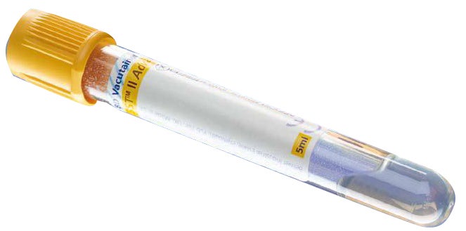 Vakuumrör vacutainer koag akt gel 5/3,5 ml gul transparent