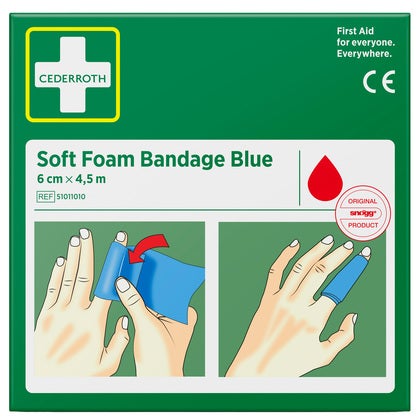 Bandage Soft Foam Bandage Blue 4,5 m x 60 mm