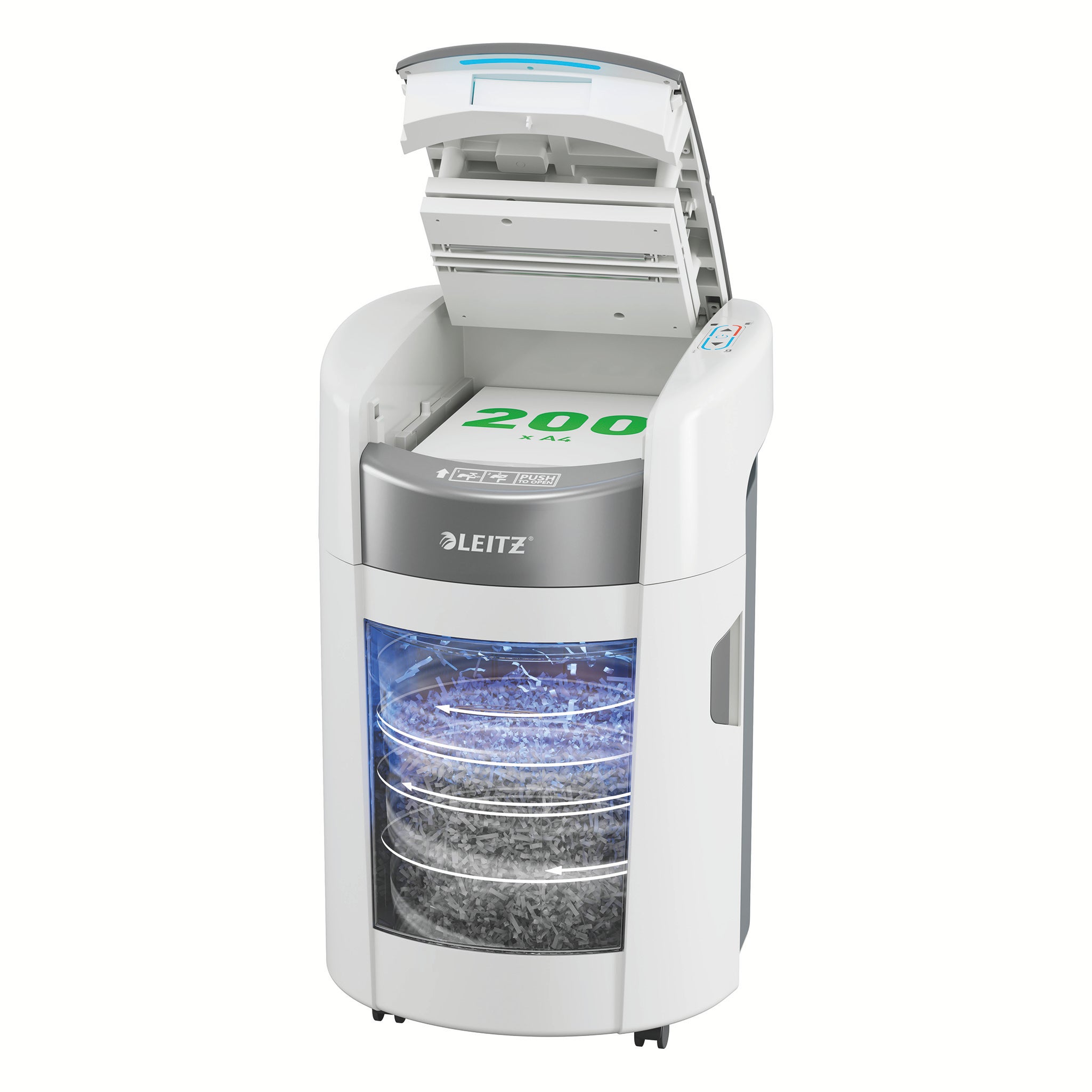 Dokumentförstörare Leitz IQ OptiMax Autofeed 200 P5 Micro Cut