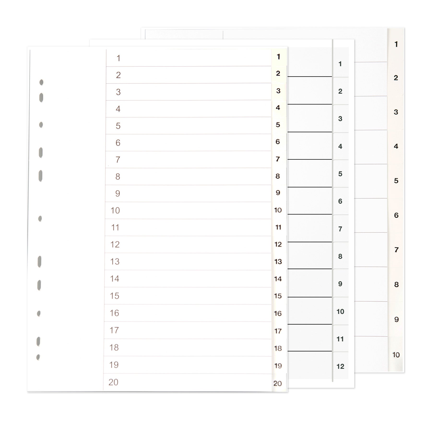 Register vit plast med rubrikblad A4