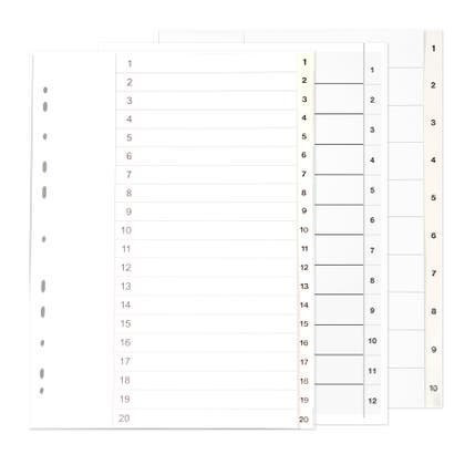 Register vit plast med rubrikblad A4