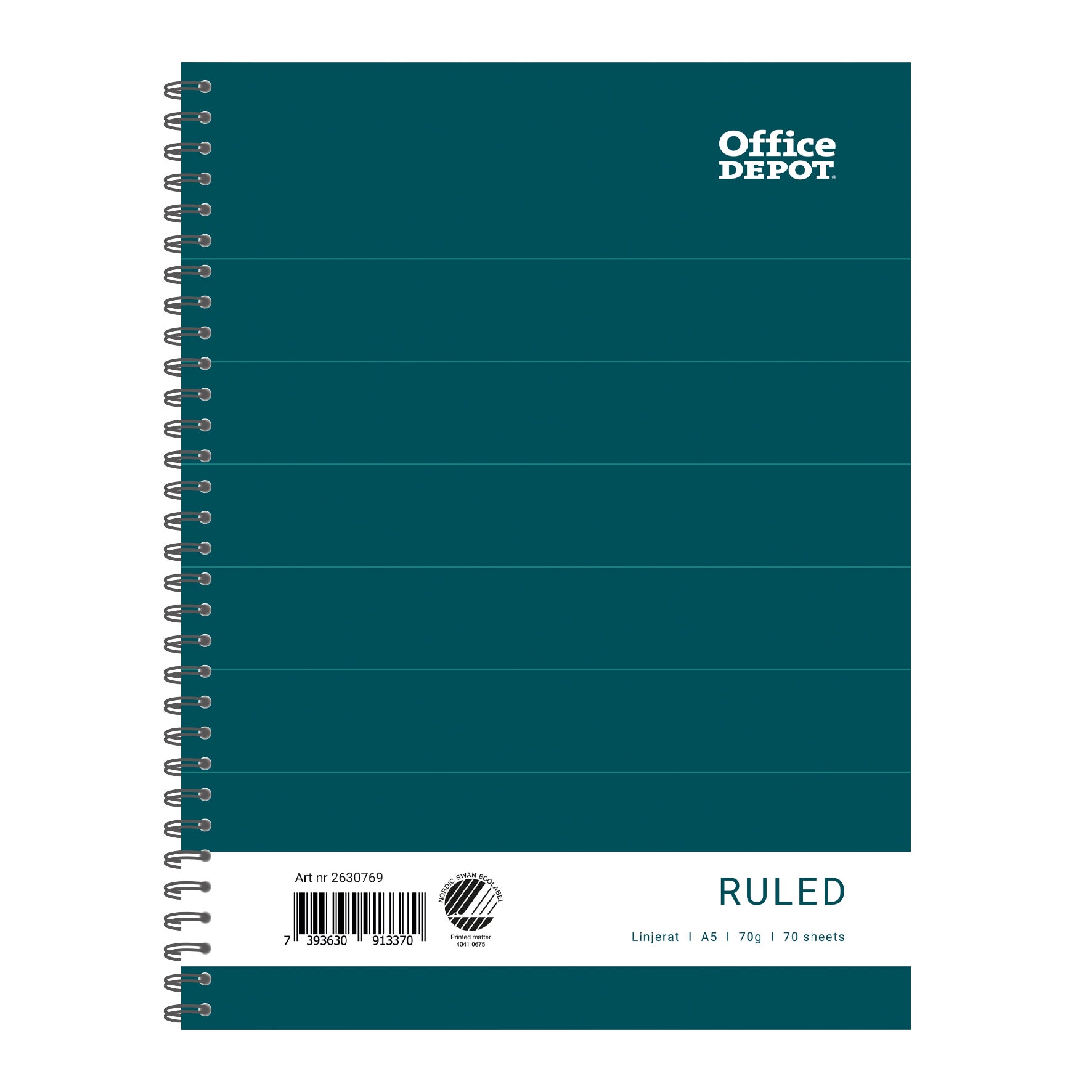 Kollegieblock A5 70 g 70 blad Linjerat