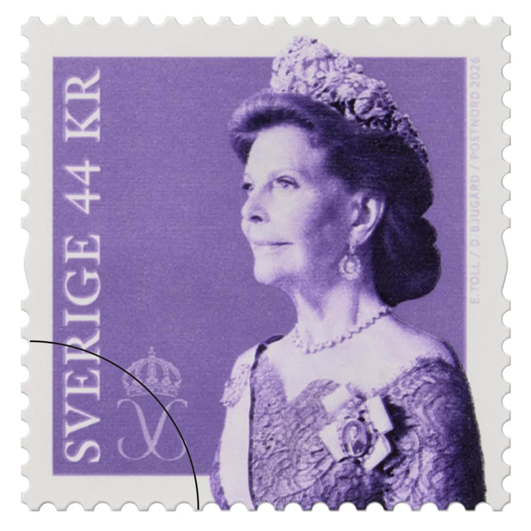 Frimärke Utrikes Drottning Silvia 44 kr
