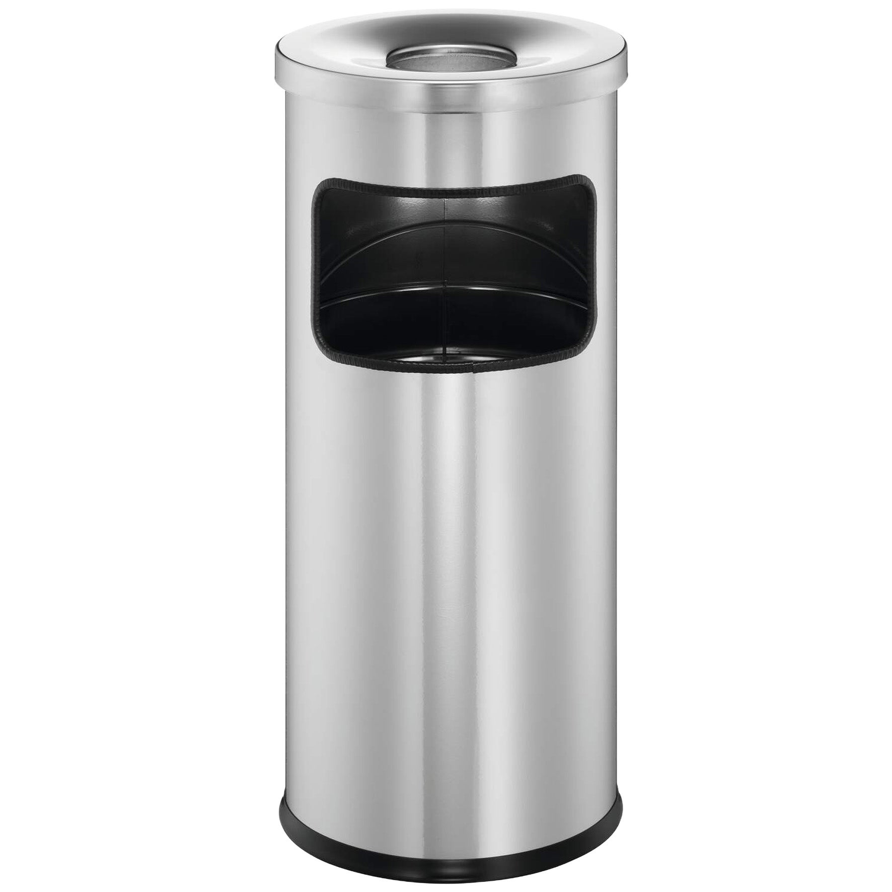 Papperskorg med askkopp 17 liter Safe silver