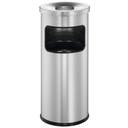 Papperskorg med askkopp 17 liter Safe silver