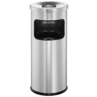 Papperskorg med askkopp 17 liter Safe silver