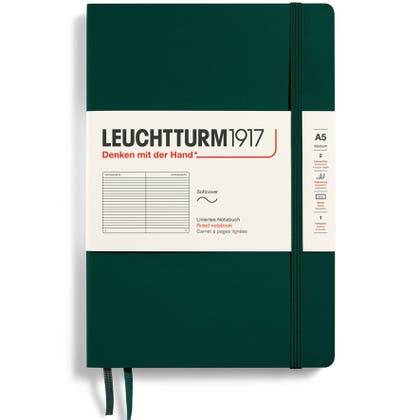 Anteckningsbok A5 soft linjerad Forest green