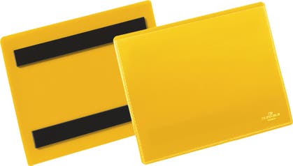 Plastficka A6L magnetisk gul 50 st/fp