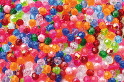 Pärlor Plastkristaller mixade färger 250/fp