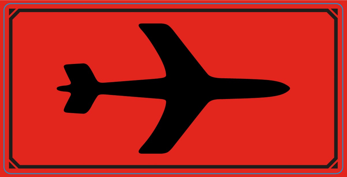 Varningsetikett Symbol Flyg 1000/rl