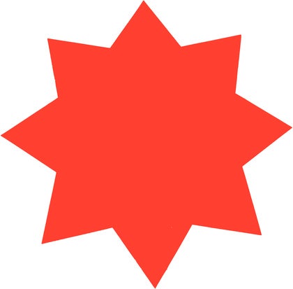 Skyltkartong Stjärna Ø350 mm 25-pack