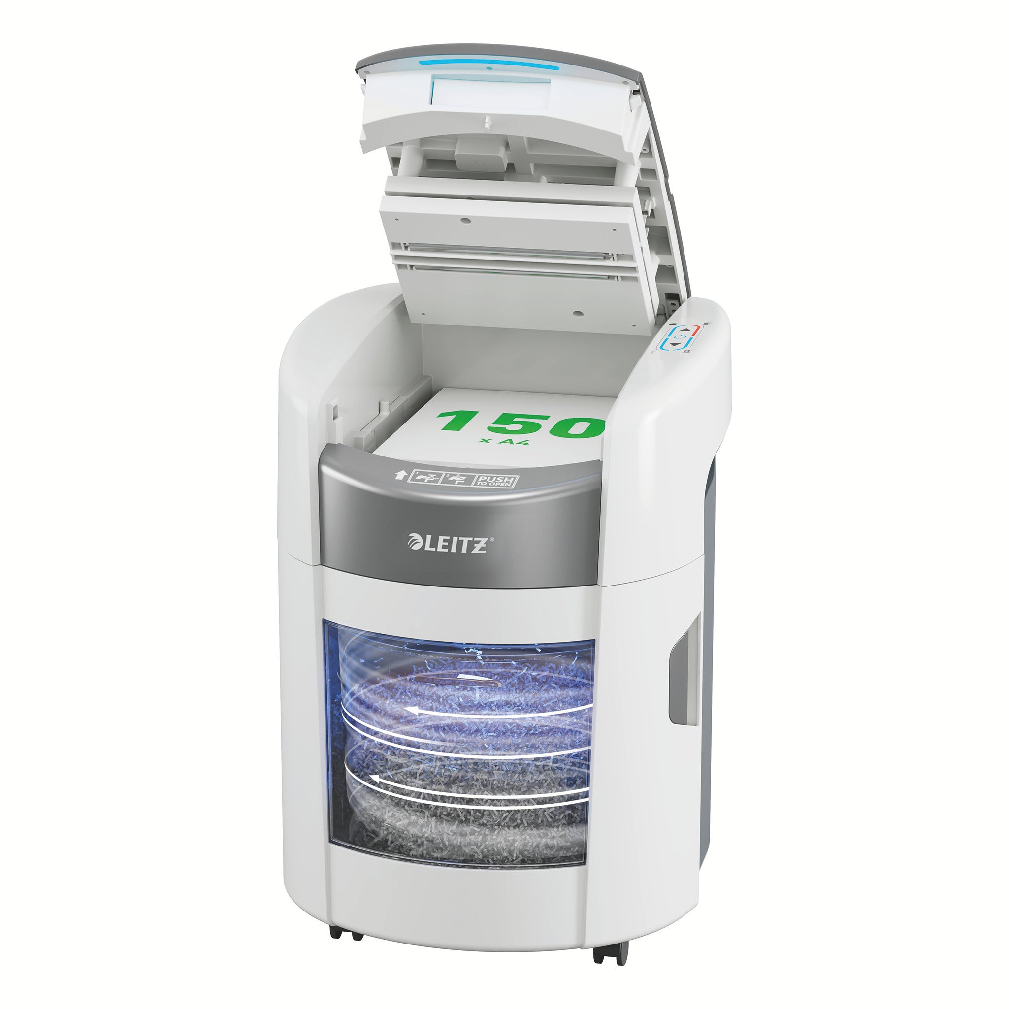 Dokumentförstörare Leitz IQ OptiMax Autofeed 150 P5 Micro Cut