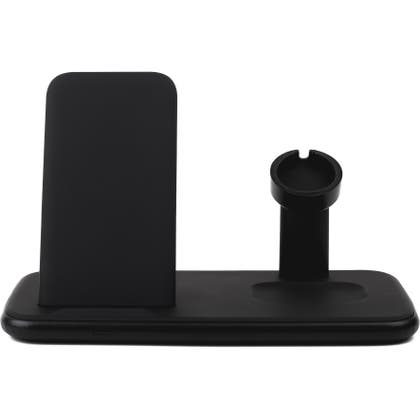 QI Laddare Trippel USB-C Anslutning Mobil/Watch/Airpods Gear Svart