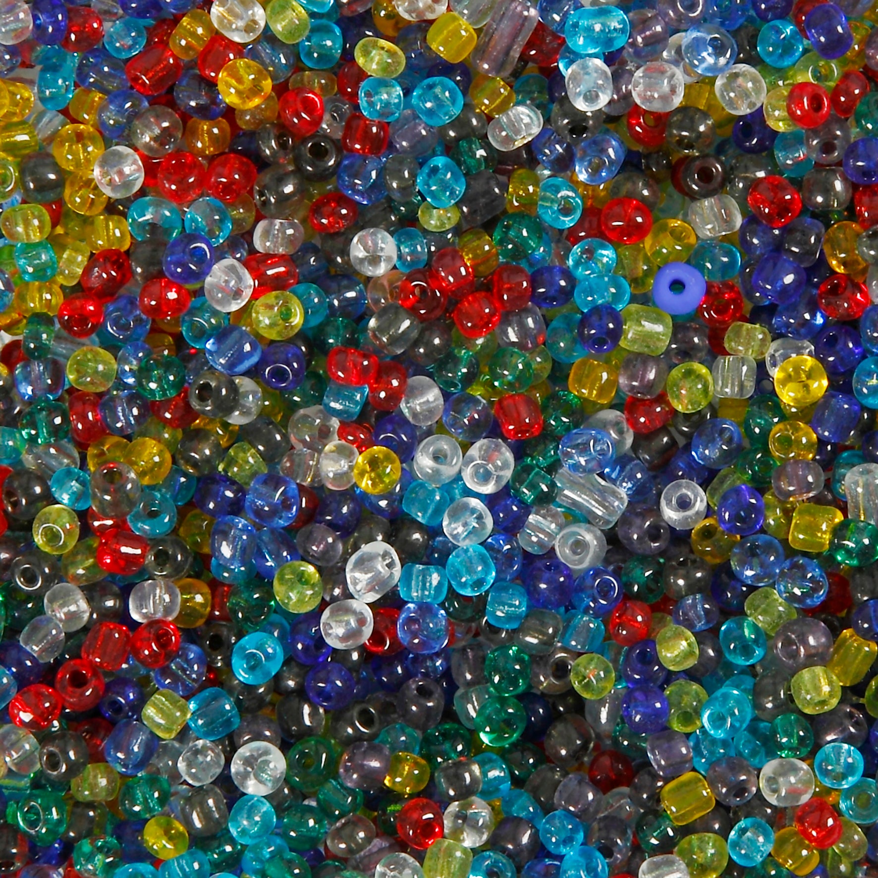 Pärlor Rocai 4 mm Mixade transparenta färger 1000g
