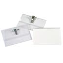 Namnskylt 91x57 mm klämma och nål 50-pack