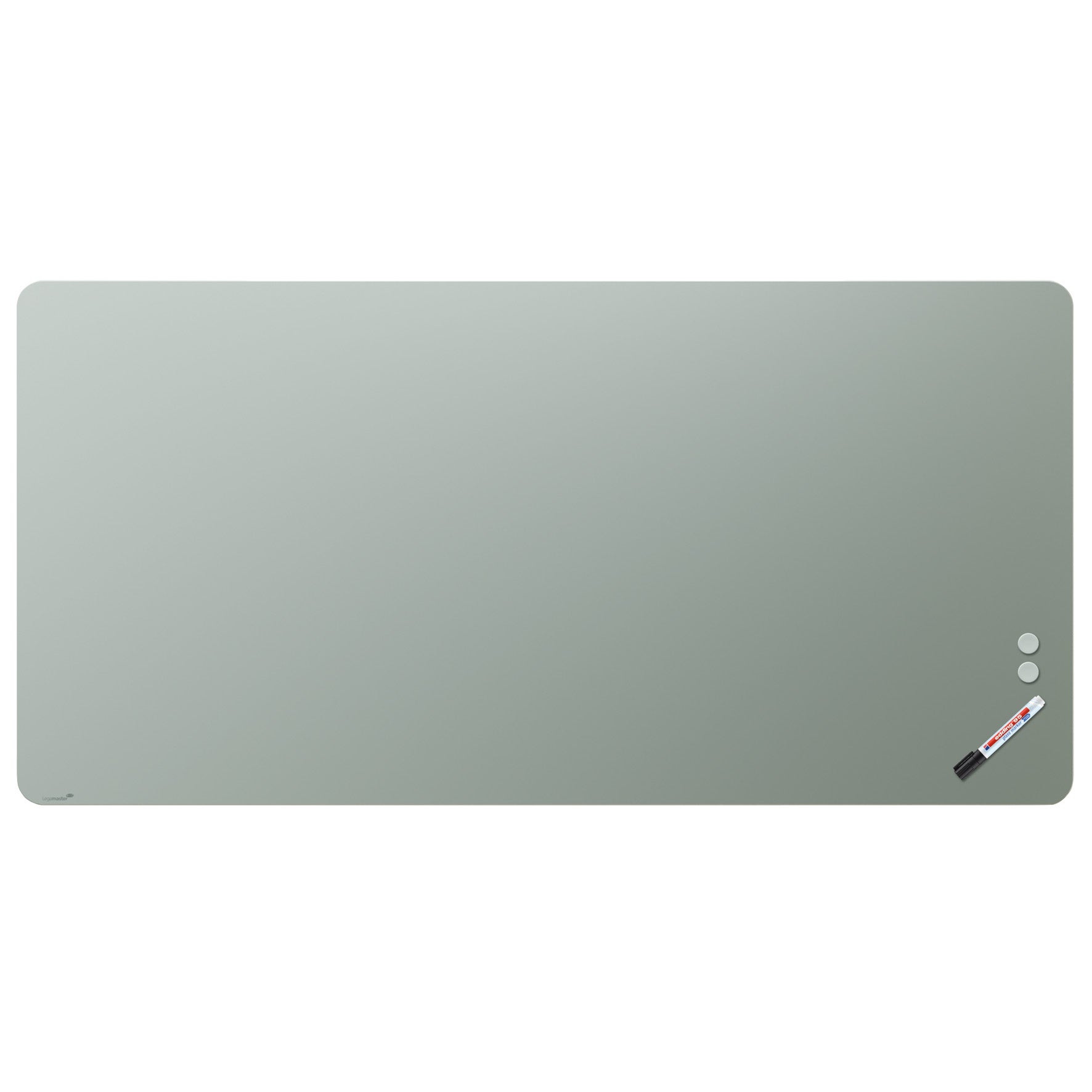 Glastavla matt rundade hörn 100x200 cm sage green