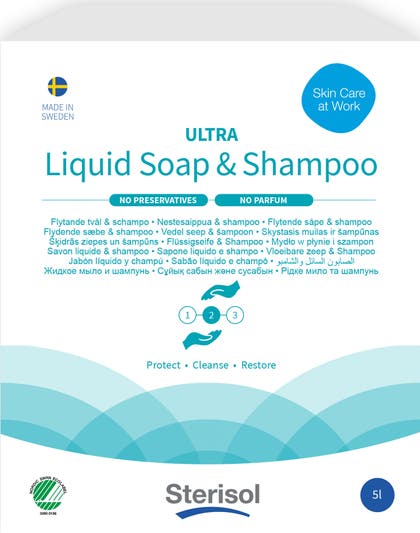 Tvål/schampo Sterisol oparfymerat 5 liter