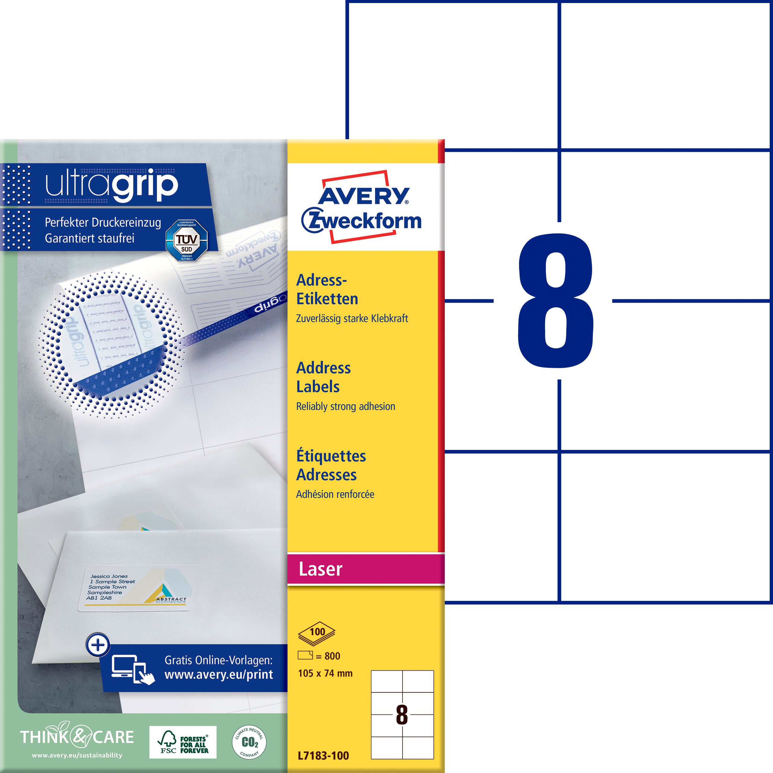 Etikett L7183 105x74mm 800/fp