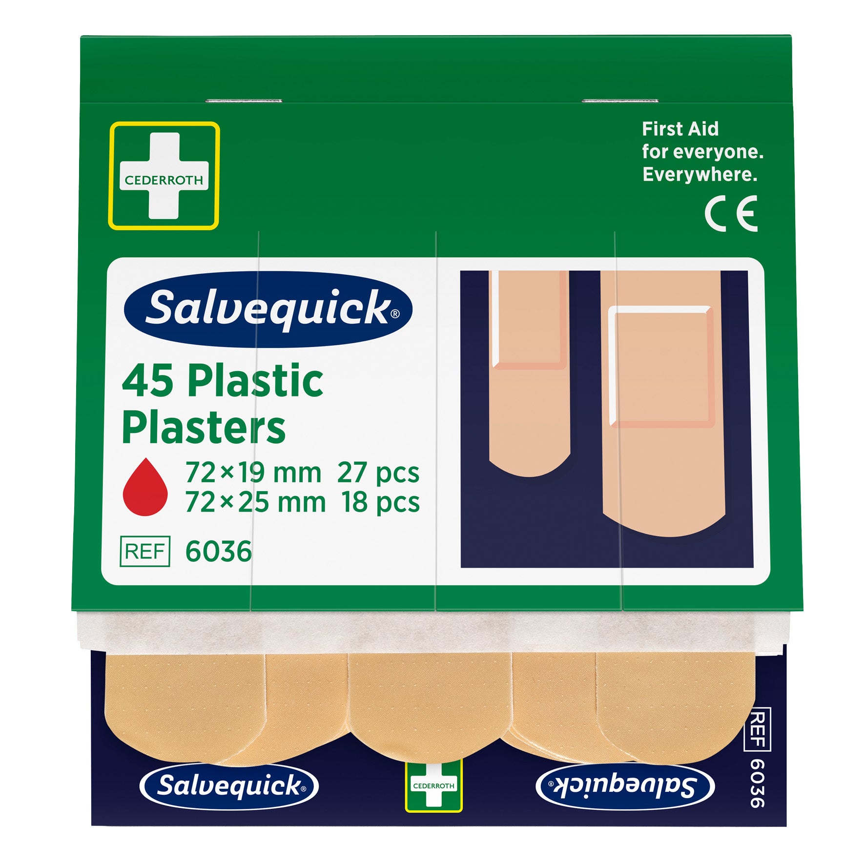 Plåsterrefill plast 6036 6 x 45 st/fp