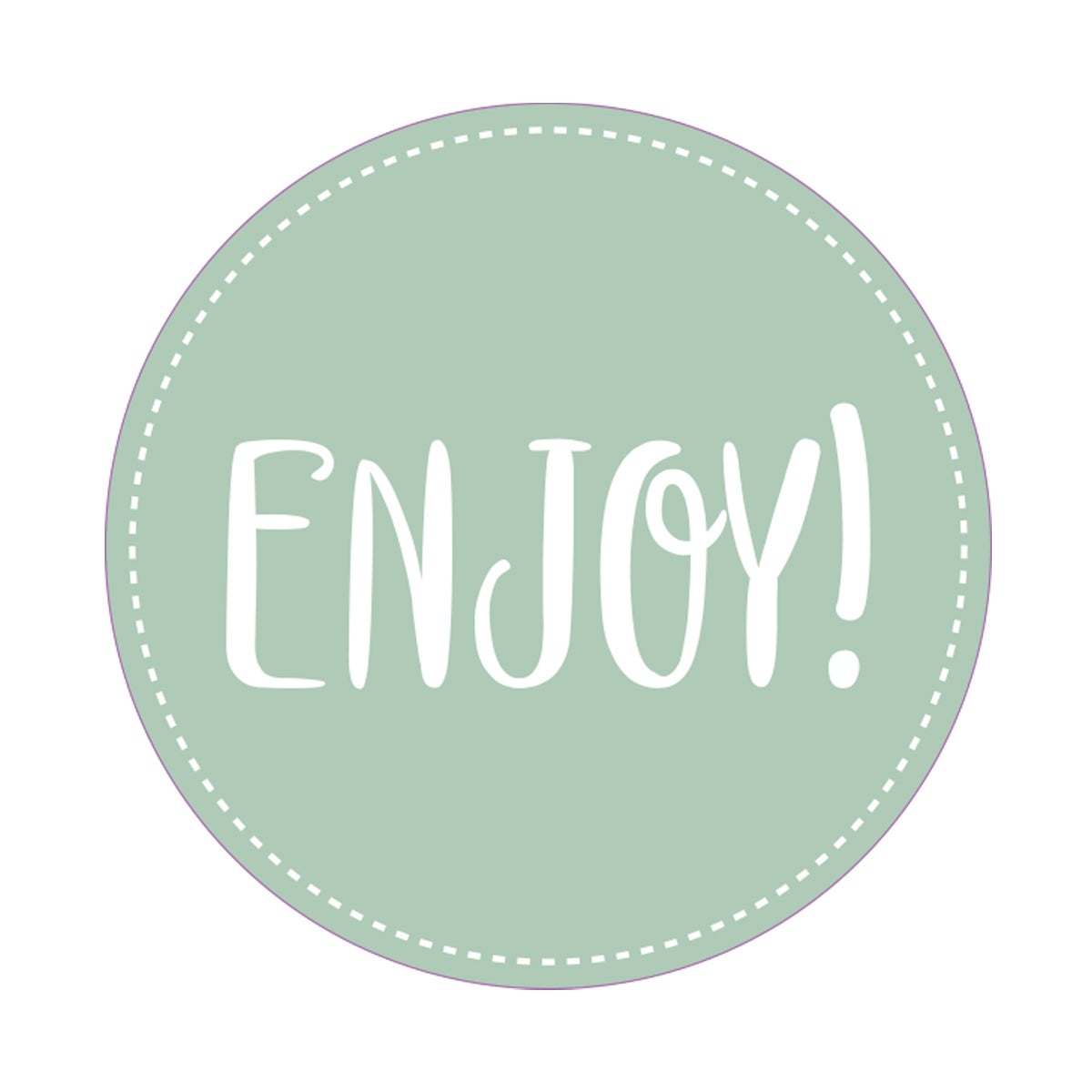 Etikett ENJOY! Ø50 mm grön 500 st/fp