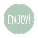 Etikett ENJOY! Ø50 mm grön 500 st/fp