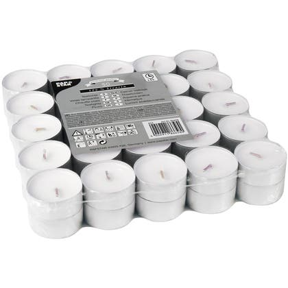 Värmeljus 100% Stearin 50-pack Papstar