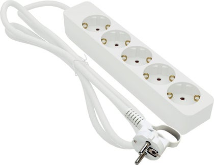 Grenuttag 5-vägs Jordad 1 Meter Vit