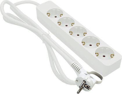 Grenuttag 5-vägs Jordad 1 Meter Vit