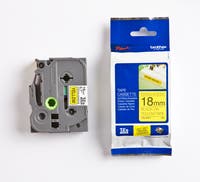 Märkband TZeS641 18 mm x 8 m svart/gul