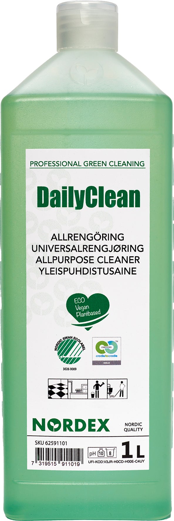 Allrengöringsmedel DailyClean 1 liter Nordex Green