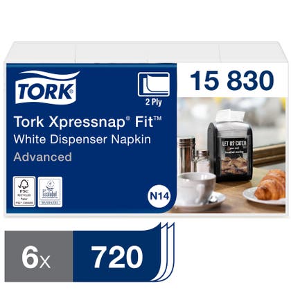 Dispenserservett Tork N14 2-lag 6x720 st