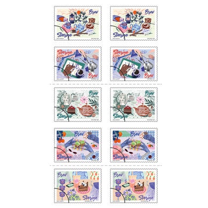 Frimärke Fikastund 10/fp