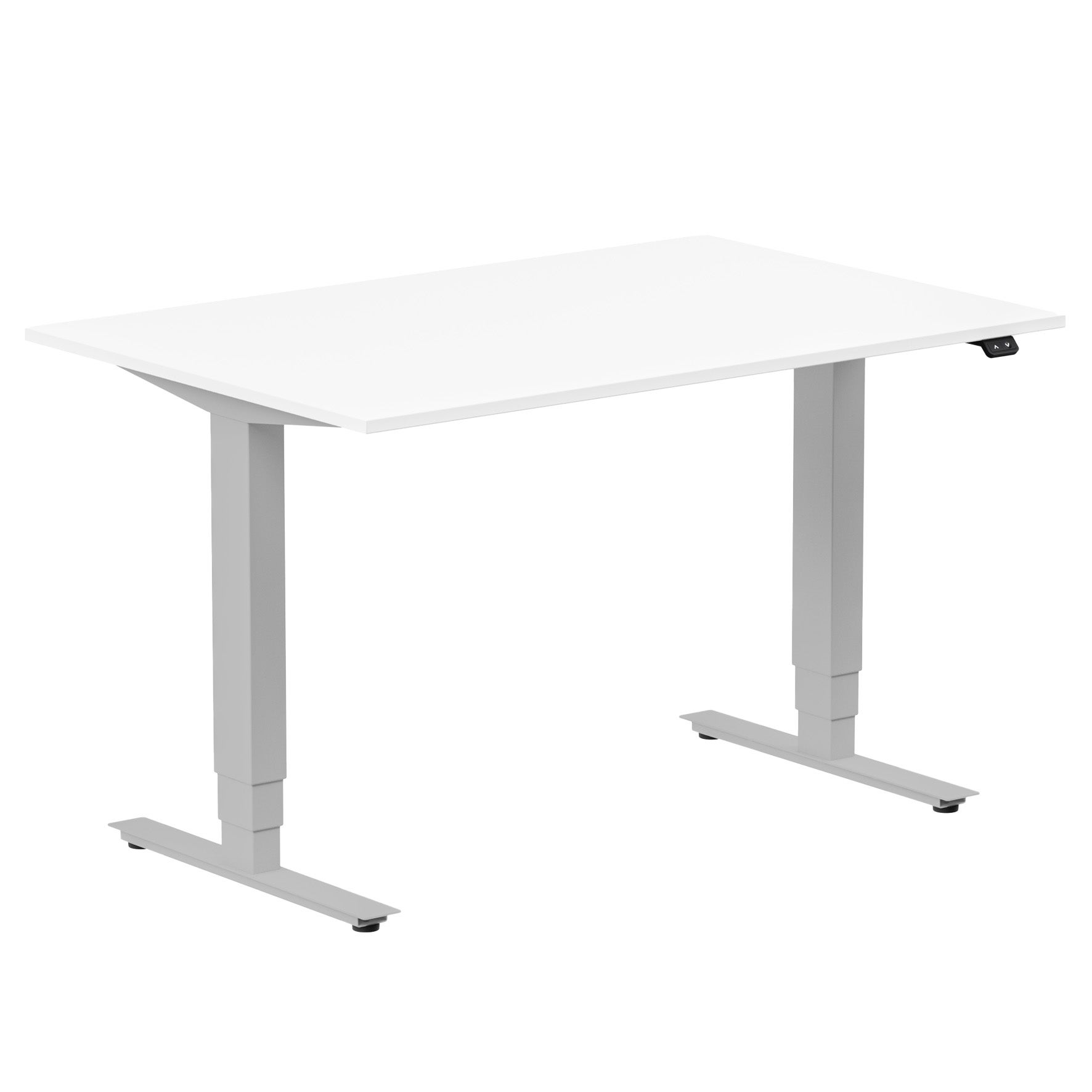 Skrivbordel  höj- och sänkbart Ergofunk Max 120x80 cm vit/silver