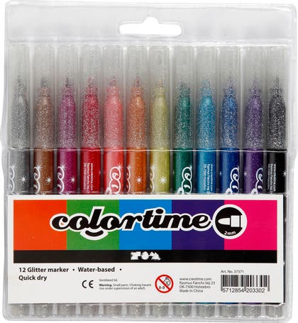 Tuschpennor Colortime Glitter