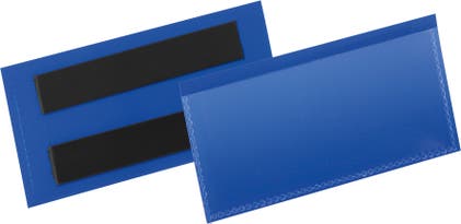 Etiketthållare magnetisk 100 x 38 mm blå 50 st/fp