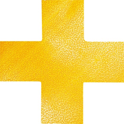 Golvmarkering  "Kryss"  gul 10 st/fp