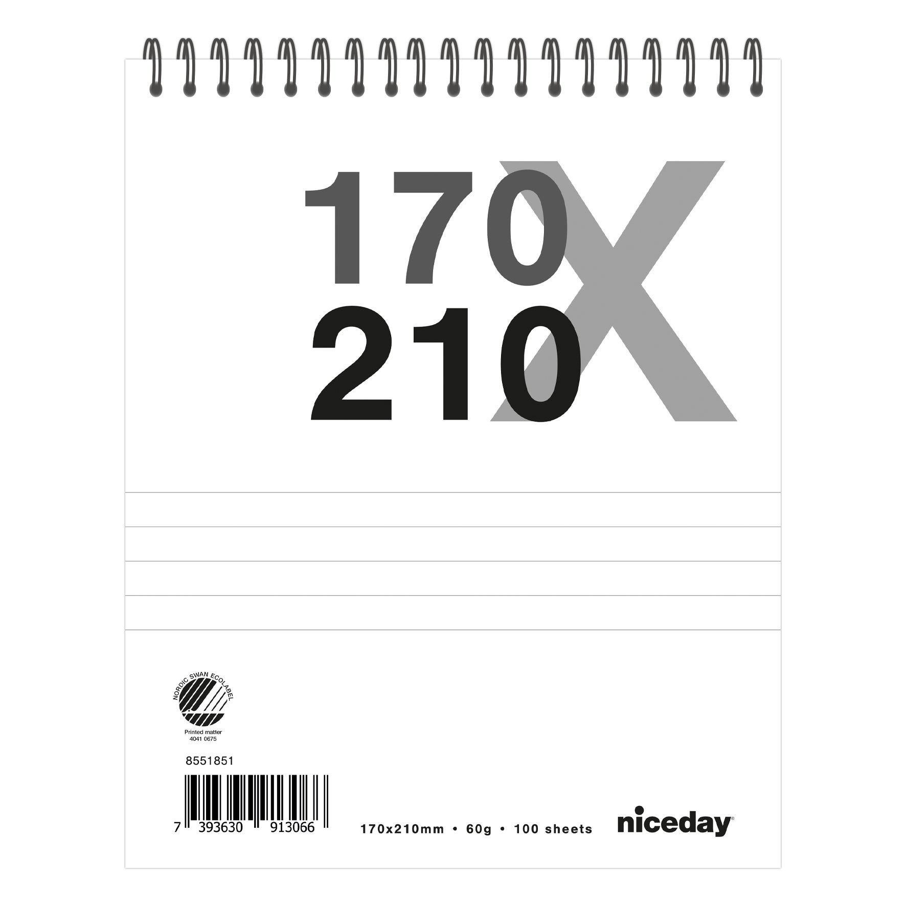 Stenogramblock 170x210mm 60g